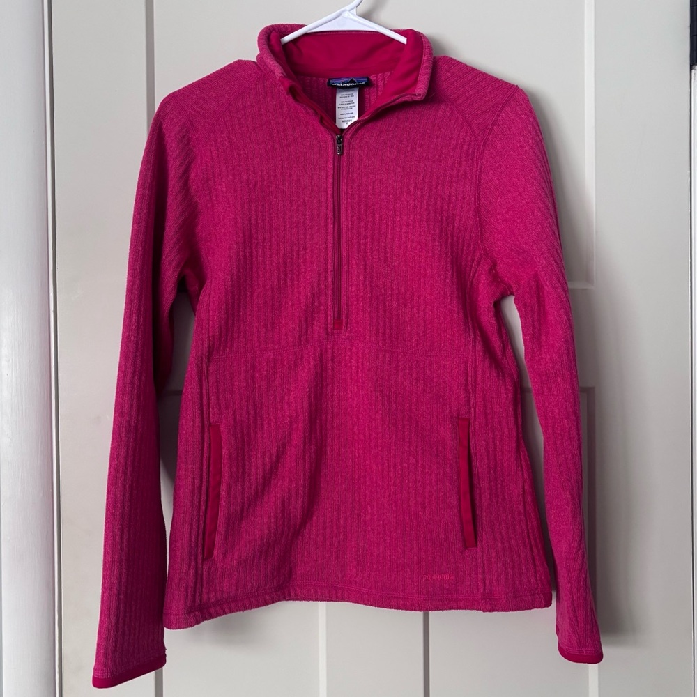 Patagonia Pink Ribbed Quarter-Zip Pullover